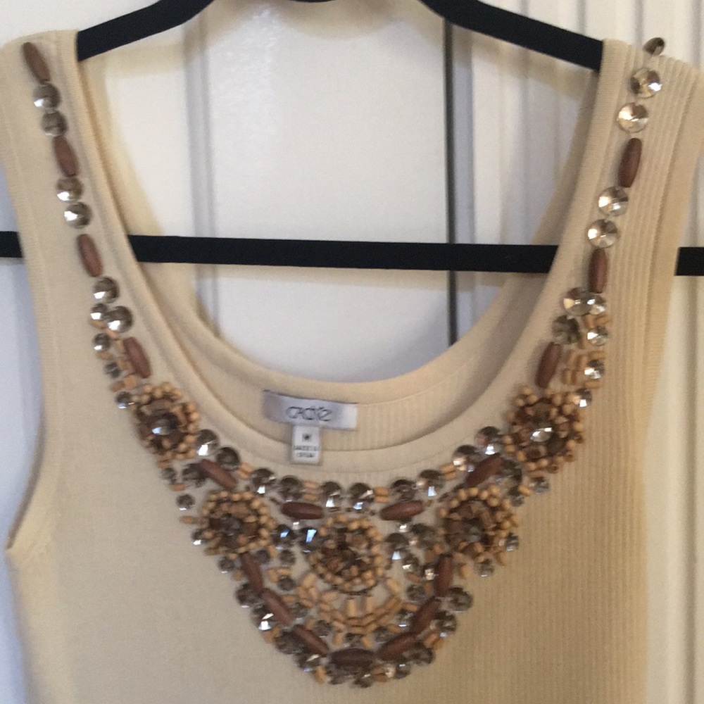 NWOT Cache M Bling top Gorgeous lots of detail